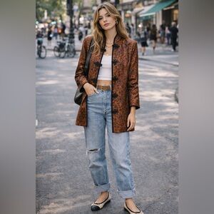 Vintage R&M Richards by Karen Kwong Brocade Mandarin Jacket  Size 16